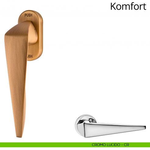 Maniglia per finestra martellina DK antintrusione Komfort Linea Calì cromo lucido