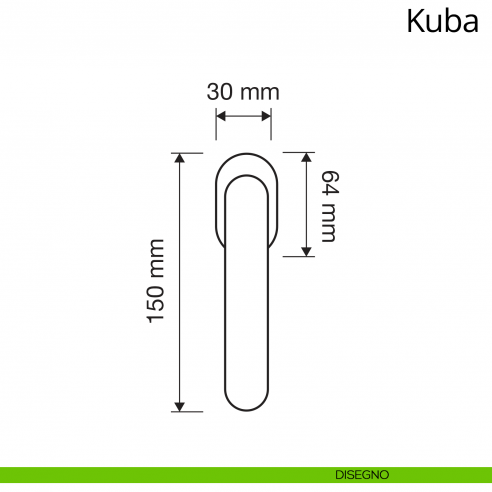 Maniglia per finestra martellina DK Kuba Linea Calì disegno