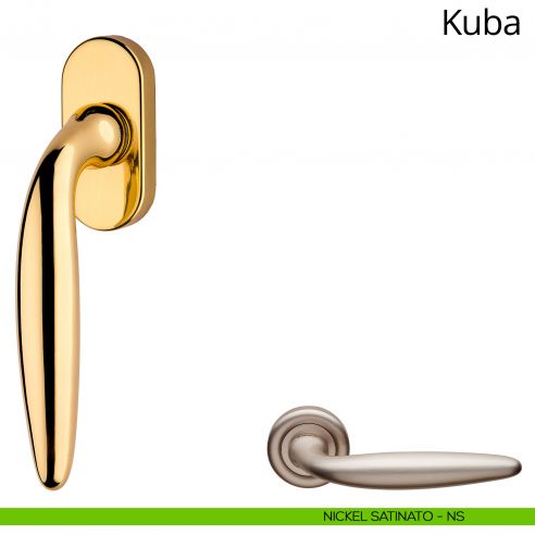 Maniglia per finestra martellina DK Kuba Linea Calì nickel satinato
