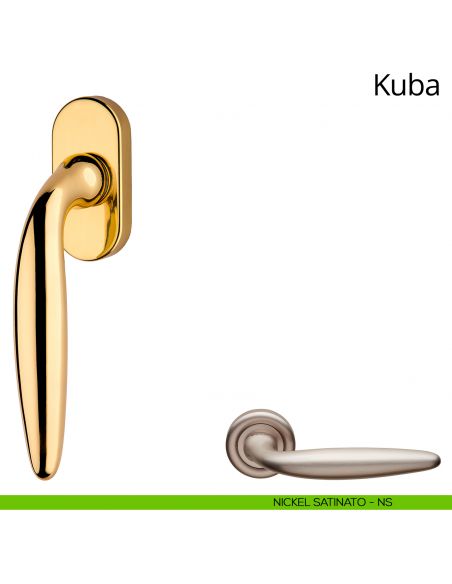Maniglia per finestra martellina DK Kuba Linea Calì nickel satinato