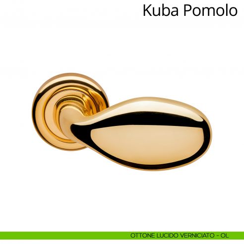 Pomolo per porta girevole Kuba Linea Calì ottone lucido verniciato