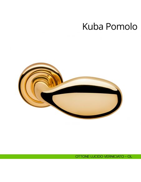 Pomolo per porta girevole Kuba Linea Calì ottone lucido verniciato