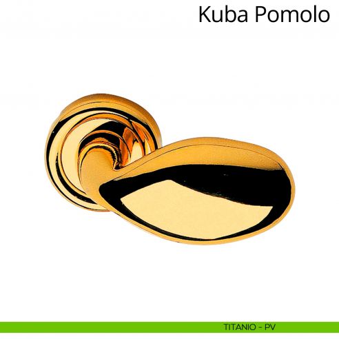 Pomolo per porta girevole Kuba Linea Calì titanio