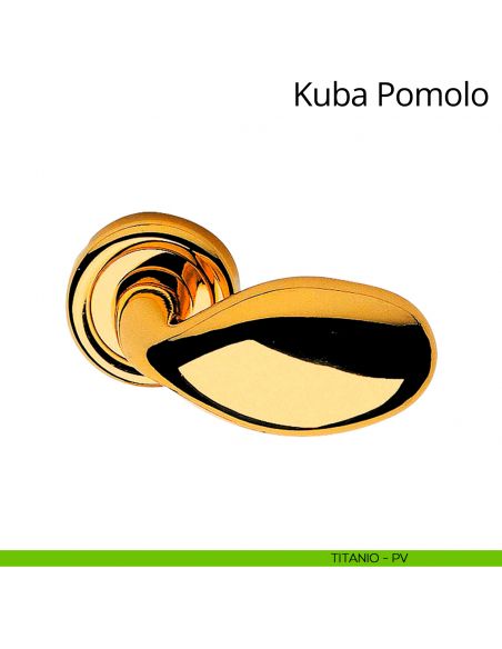 Pomolo per porta girevole Kuba Linea Calì titanio