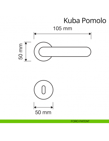 Pomolo per porta girevole Kuba Linea Calì foro patent