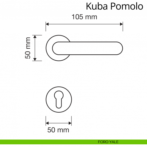 Pomolo per porta girevole Kuba Linea Calì foro yale
