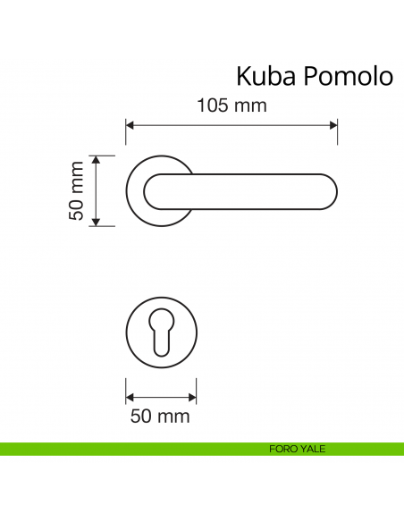 Pomolo per porta girevole Kuba Linea Calì foro yale