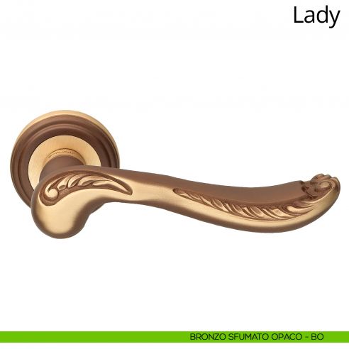 Maniglia per porta interna Lady Linea Calì rosetta tonda bronzo sfumato opaco