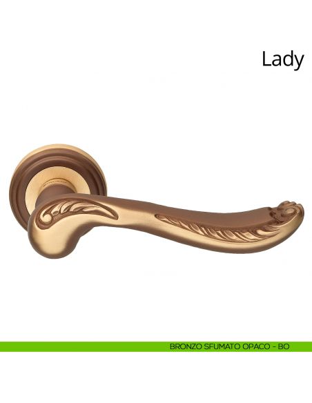 Maniglia per porta interna Lady Linea Calì rosetta tonda bronzo sfumato opaco