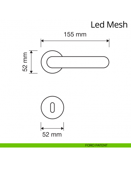 Maniglia Swarovski per porta interna Led Mesh Linea Calì rosetta tonda tradizionale foro patent