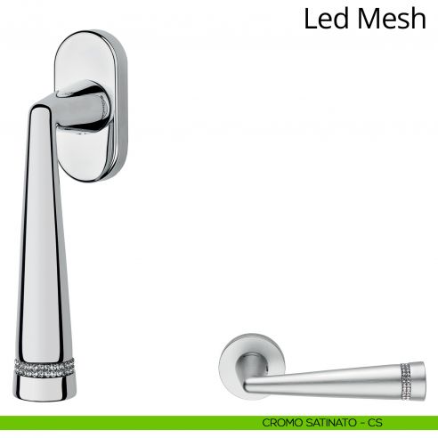 Maniglia Swarovski per finestra martellina DK Led Mesh Linea Calì cromo satinato