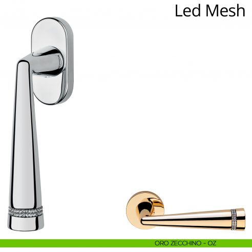 Maniglia Swarovski per finestra martellina DK Led Mesh Linea Calì oro zecchino
