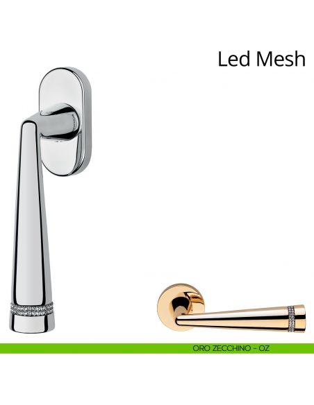 Maniglia Swarovski per finestra martellina DK Led Mesh Linea Calì oro zecchino