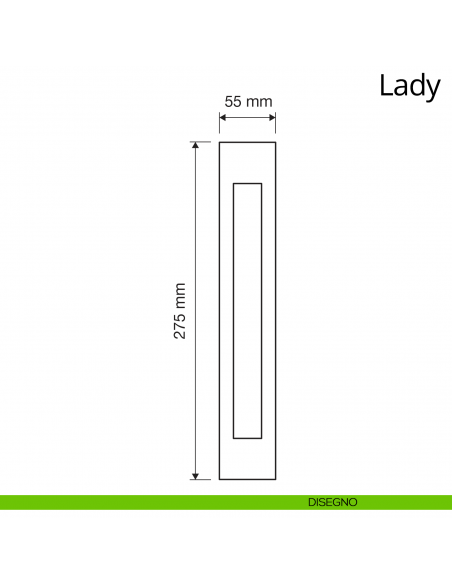 Maniglione per porta Lady Linea Calì con placca disegno