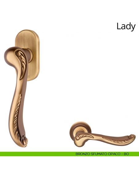 Maniglia per finestra martellina DK Lady Linea Calì bronzo sfumato opaco