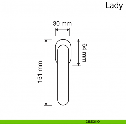 Maniglia per finestra martellina DK Lady Linea Calì disegno