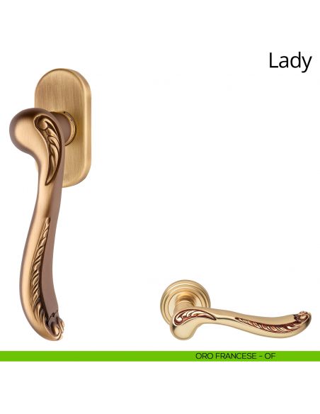 Maniglia per finestra martellina DK Lady Linea Calì oro francese