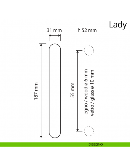 Maniglione per porta Lady Linea Calì