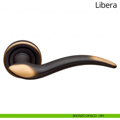 Maniglia per porta interna Libera Linea Calì rosetta tonda bronzo opaco