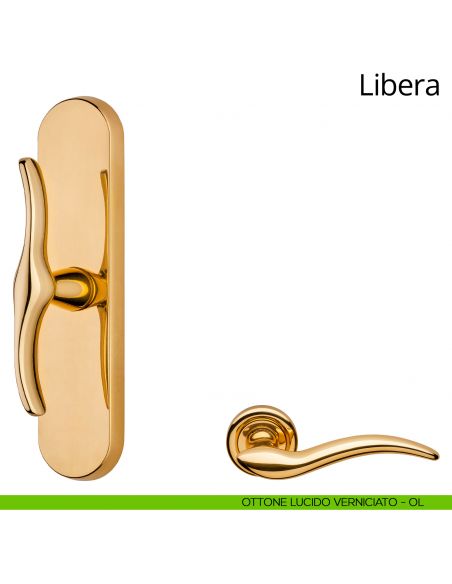 Maniglia per finestra cremonese Libera Linea Calì ottone lucido verniciato