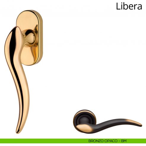 Maniglia per finestra martellina DK Libera Linea Calì bronzo opaco