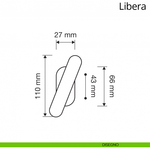 Maniglia per finestra martellina Libera Linea Calì disegno