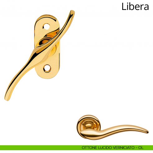 Maniglia per finestra martellina Libera Linea Calì ottone lucido verniciato