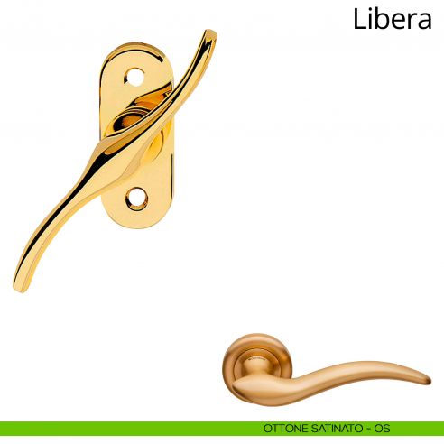 Maniglia per finestra martellina Libera Linea Calì ottone satinato