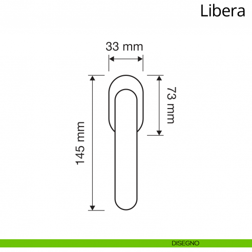 Maniglia per finestra martellina DK antintrusione Libera Linea Calì disegno