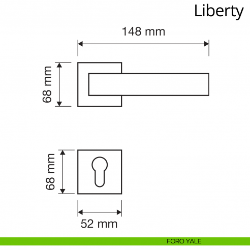 Maniglia per porta interna Liberty Linea Calì con rosetta artistica foro yale