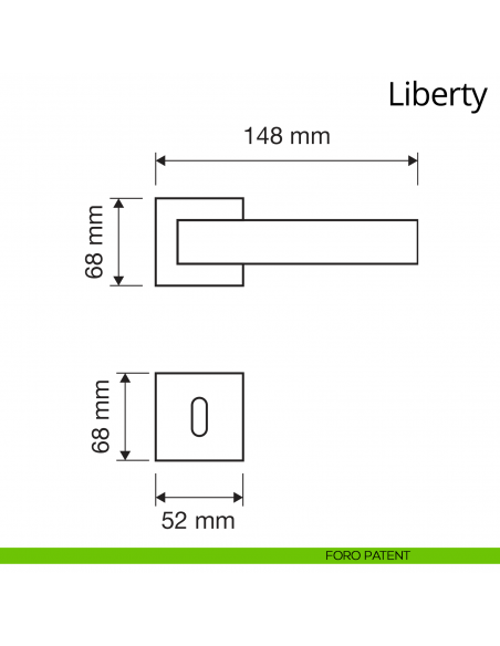 Maniglia per porta interna Liberty Linea Calì con rosetta artistica foro patent