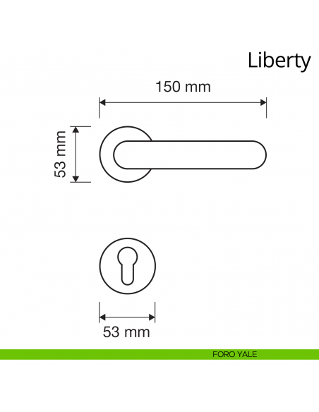 Maniglia per porta interna Liberty Linea Calì con rosetta tonda foro yale