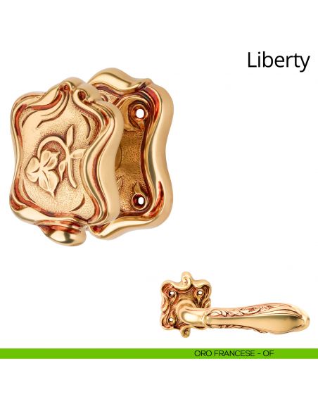 Pomolo per porta girevole Liberty Linea Calì oro francese