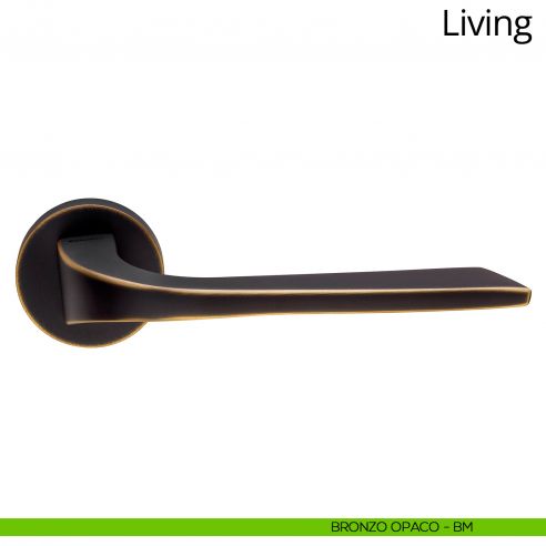 Maniglia per porta interna Living Linea Calì rosetta tonda tradizionale bronzo opaco