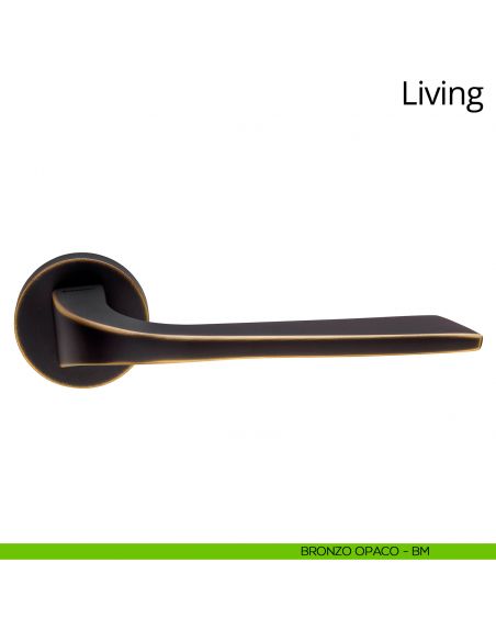 Maniglia per porta interna Living Linea Calì rosetta tonda tradizionale bronzo opaco