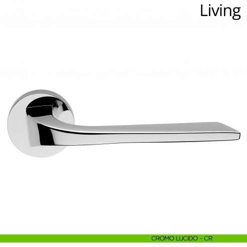 Maniglia per porta interna Living Linea Calì rosetta tonda tradizionale cromo lucido