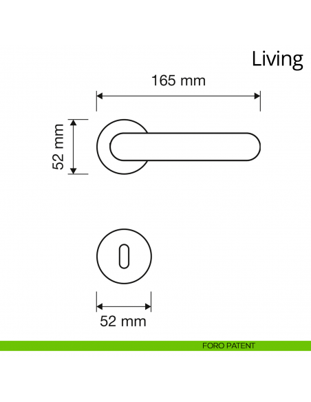 Maniglia per porta interna Living Linea Calì rosetta tonda tradizionale foro patent