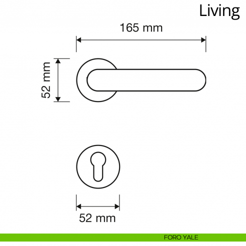 Maniglia per porta interna Living Linea Calì rosetta tonda tradizionale foro yale
