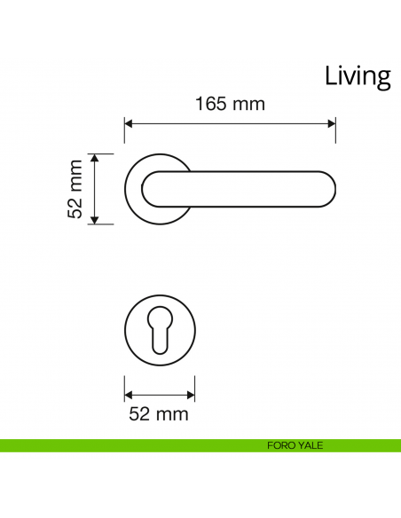 Maniglia per porta interna Living Linea Calì rosetta tonda tradizionale foro yale