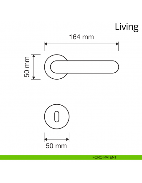 Maniglia per porta interna Living Linea Calì rosetta tonda bassa