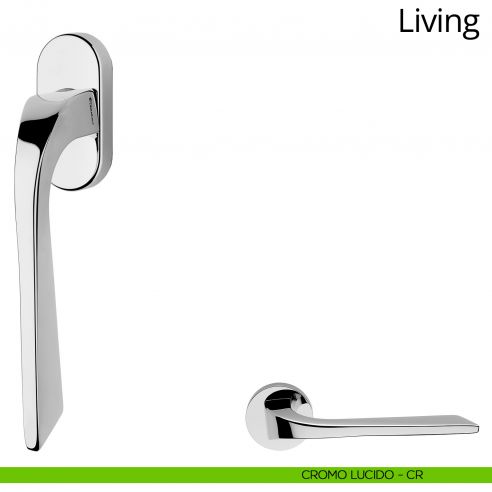 Maniglia per finestra martellina DK Living Linea Calì cromo lucido
