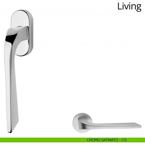 Maniglia per finestra martellina DK Living Linea Calì cromo satinato