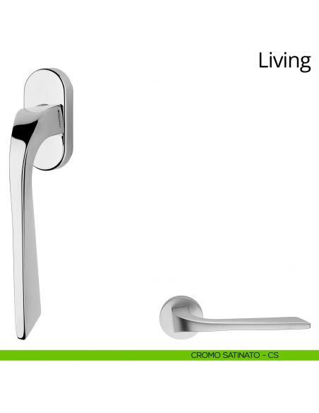 Maniglia per finestra martellina DK Living Linea Calì cromo satinato