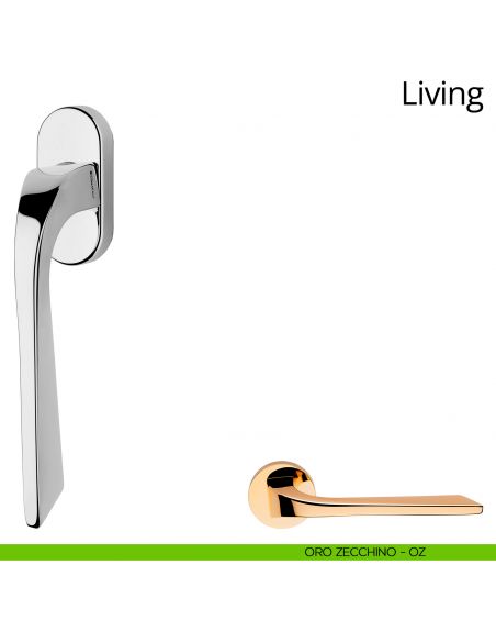 Maniglia per finestra martellina DK Living Linea Calì oro zecchino