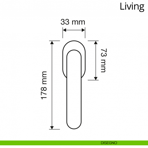 Maniglia per finestra martellina DK Living Linea Calì disegno