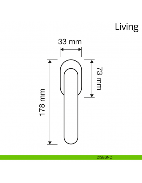 Maniglia per finestra martellina DK Living Linea Calì disegno