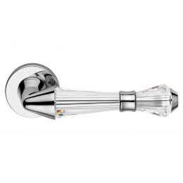 Maniglia con cristalli Swarovski per porta interna Luce Linea Calì rosetta tradizionale