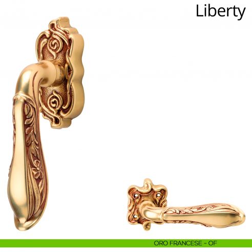 Maniglia per finestra martellina DK Liberty Linea Calì oro francese