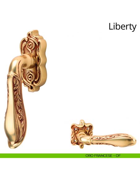 Maniglia per finestra martellina DK Liberty Linea Calì oro francese