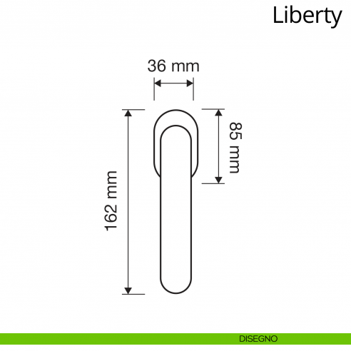 Maniglia per finestra martellina DK Liberty Linea Calì disegno
